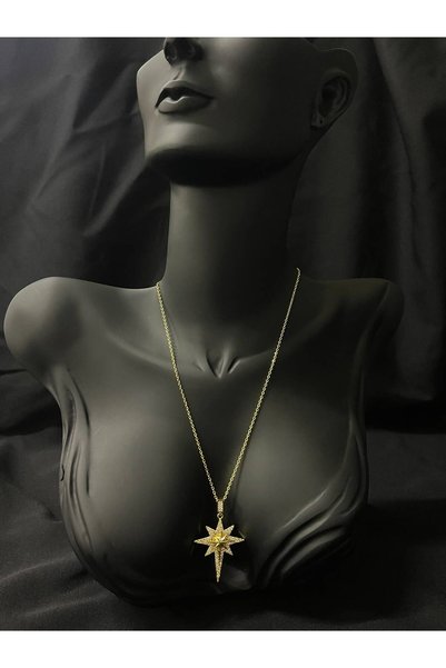 DUUE ACCESSORY Gold Renk Kutup Yıldızı Tasarımlı Kadın Kolye