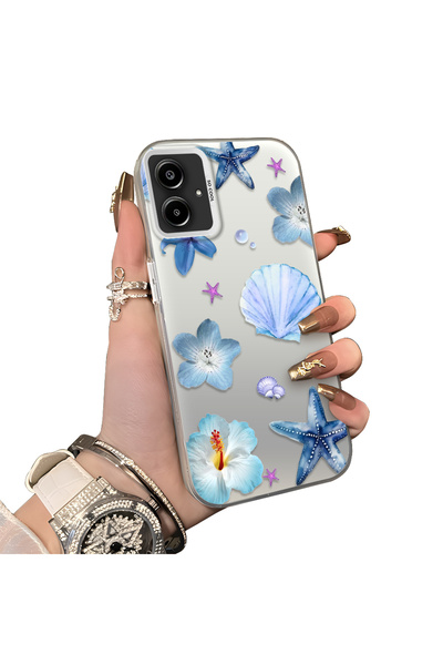 Hontinga Samsung Galaxy A06 Compatible Silicone Edge Hard Back Case Sea Star ...
