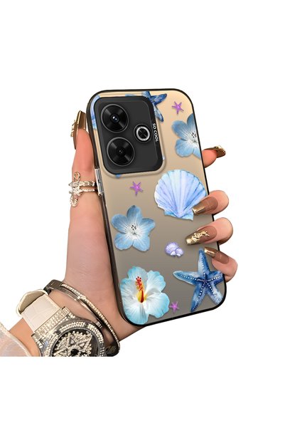 Hontinga Redmi 13 Compatible Silicone Edge Hard Back Case Starfish Pattern Ph...