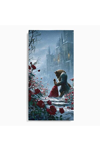 Luxcanva Tablou Canvas Frumoasa Si Bestia 60x120 cm pe Sasiu Lemn Basme Iubir...