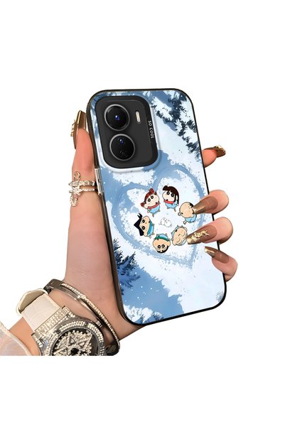 Hontinga Vivo Y16 Compatible Silicone Edge Hard Back Case Anime Pattern Coupl...