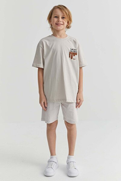 PAULMARK Boy's Shorts with Elastic Waist and Tie Detail