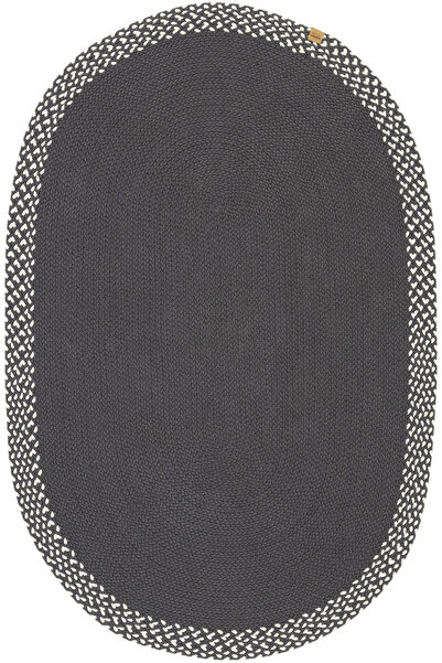 Cool Halı Glenn Antrasit Oval Pamuklu Kilim Leke Tutmaz Çift Taraflı Yıkanabi...