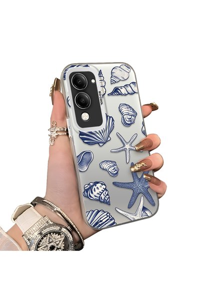 Hontinga Vivo Y04 Compatible Silicone Edge Hard Back Case Shell Patterned Cou...
