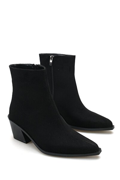 GOFFSHOES Cizme scurte cu toc scurt Valore pentru femei - piele intoarsa neagra