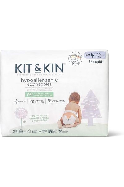Kit&Kin Kit & Kin Eco Diapers Size 4 32-Pack