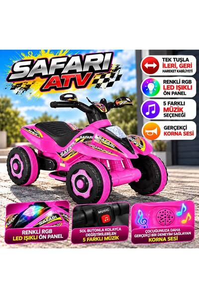 POZART Akülü Atv Safari 6volt Led Işıklı Müzikli Kornalı 6volt ÖNERİLEN YAŞ =1-6
