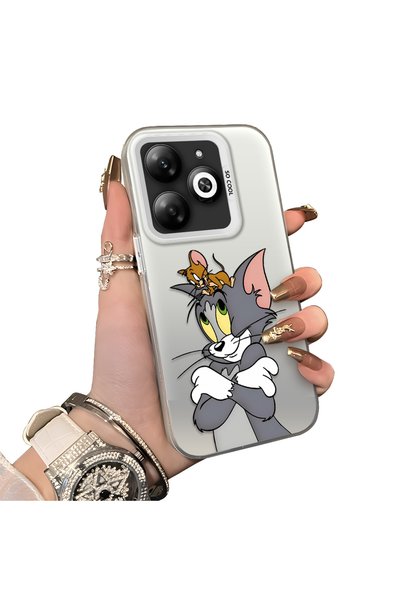Hontinga Infinix Smart 8 Compatible Silicone Edge Hard Back Case Mouse Patter...