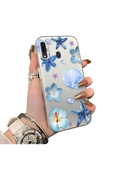Hontinga Samsung Galaxy A20 Compatible Silicone Edge Hard Back Case Sea Star ...