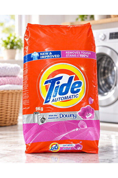 Tide اسم المنتج: مسحوق غسيل تايد أوتوماتيك بلمسة داوني – 9 كيلو جرام