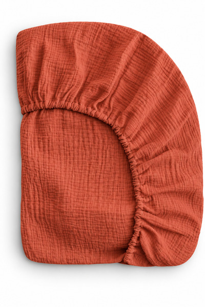 Anne Sesi Bürümcük Muslin Fitted Sheet 70x110 Cm 100% Organic Cotton +15 Cm B...