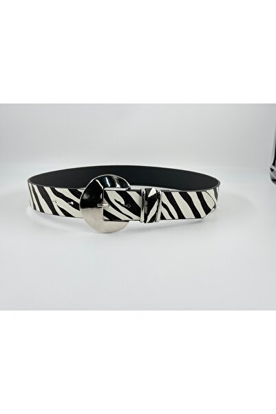 Pantastic Jeans 4.cm Zebra Patterned Silver Buckle New Season Tirent Color