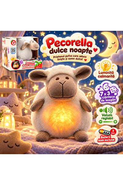 GLOBO Oita de plus Pecorello Dolce Nanna cu lumina, 9 cantece de leagan si vo...