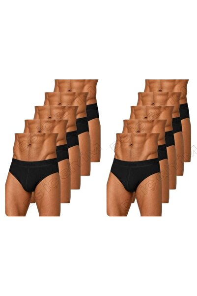 Yıldız Çamaşır 66 Men's Modal Black Slip Underwear with Belt 10 Pieces
