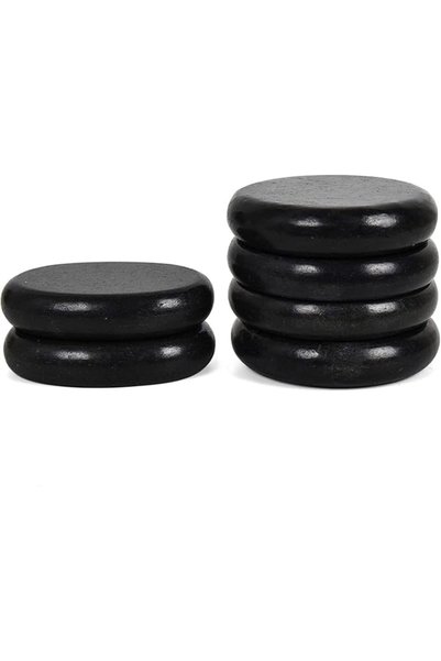 KASTWAVE Hot Stones - 6 Large Essential Massage Stones Set (3.15in) for Profe...
