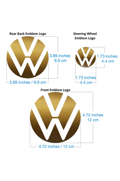 Ipg Sticker Set for Volkswagen 2021 Passat Polo Tiguan Golf Front, Rear and Steering Wheel Logo, Decorative Sticker