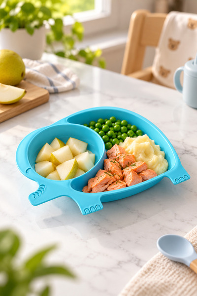 HOMENIVA 3-Compartment Children's Breakfast and Food Plate with Elephant Figure