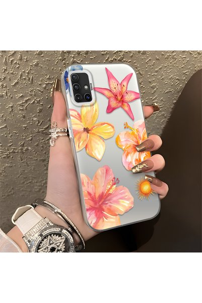 CHICASELUX Samsung Galaxy A51 4g Compatible Watercolor Tropical Flower and Su...