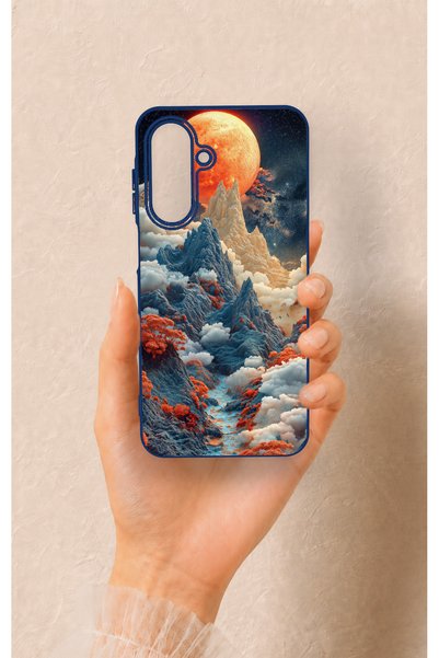 Vip Case Samsung A26 Compatible Red Moon Patterned Silicone Case