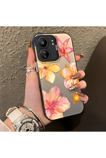 CHICASELUX حافظة هاتف ريدمي 13C متوافقة مع شبكات 4G/5G بتصميم أزهار استوائية ...
