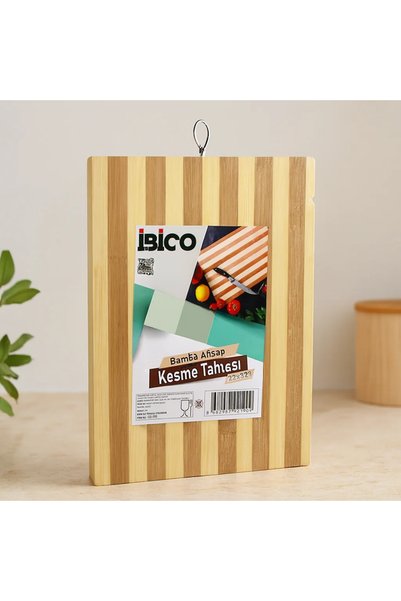 Bezos Bamboo Cutting Board 22X32X1.3 cm with Metal Handle
