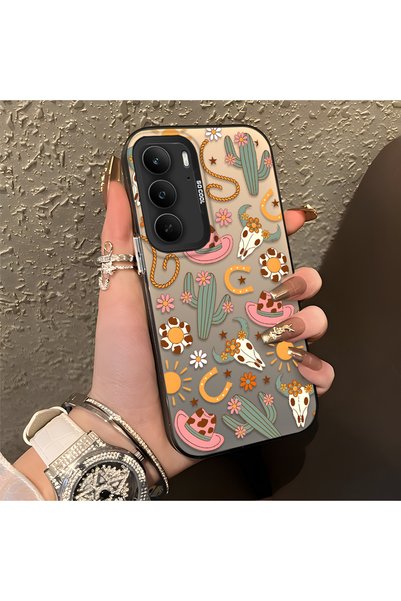 CHICASELUX حافظة هاتف Realme C75 4G متوافقة مع تصميم الصبار الغربي ونمط الشمس...