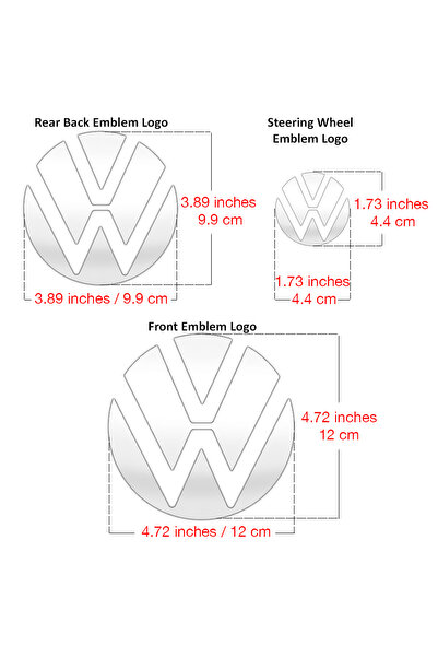 Ipg Sticker Set for Volkswagen 2021 Passat Polo Tiguan Golf Front, Rear and Steering Wheel Logo, Decorative Sticker
