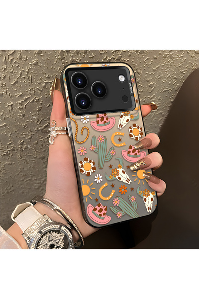 CHICASELUX حافظة هاتف متوافقة مع iPhone 17 Pro Max بنمط الصبار الغربي ونمط ال...