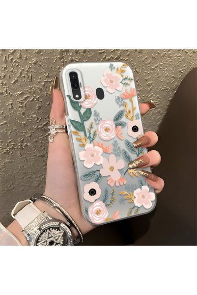 CHICASELUX Samsung Galaxy A30/A20 Compatible Pink Spring Flower and Green Lea...