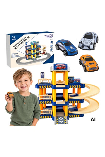 CIUPIGo Garaj auto etajat – parcare cu lift manual, șină de ghidare și 3 mași...