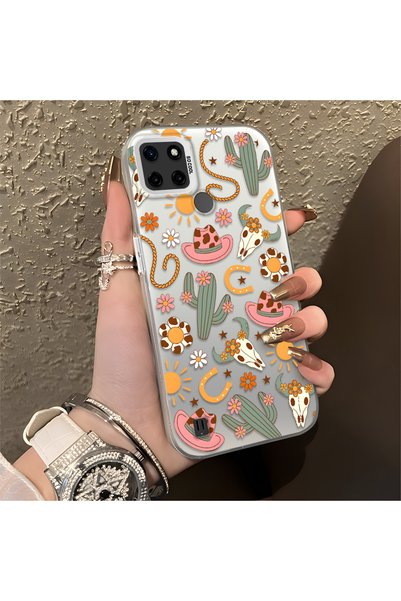 CHICASELUX Realme C21Y/C25Y Compatible Western Cowboy Cactus and Sun Pattern ...