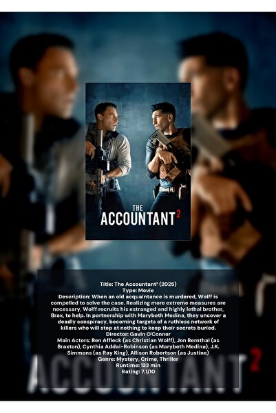 OEM Poster Infografic Contabiliul², Film Acțiune-Thriller, Carton 250g, A4