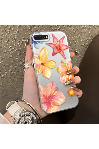 CHICASELUX حافظة هاتف متوافقة مع iPhone 7 Plus/8 Plus بنمط الأزهار الاستوائية...