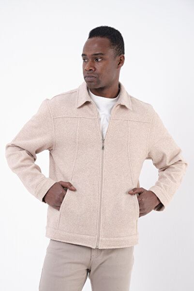 BAYEFENDİ Men's Zippered Pocket Cashmere Jacket