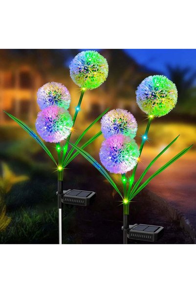 OEM CADOU 1+1 Lampă solară decorativă, 36 LED-uri, PAPADIE multicoloră, IP65, pentru grădină, alee, curte