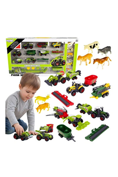 CIUPIGo Set fermă cu tractoare și utilaje agricole – vehicule, remorci și ani...