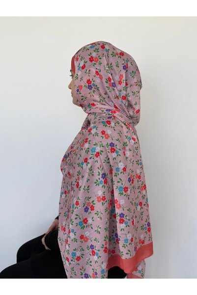 Hepsi Moda Mini Floral Pattern Soft Shawl - Pomegranate Flower