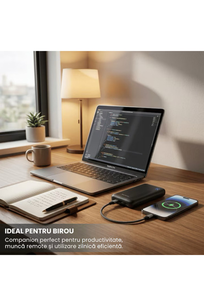 Sunix Baterie externă PB-52, 5000 mAh, Încărcare rapidă 15W, Dual USB, Type-C și Micro USB, Negru