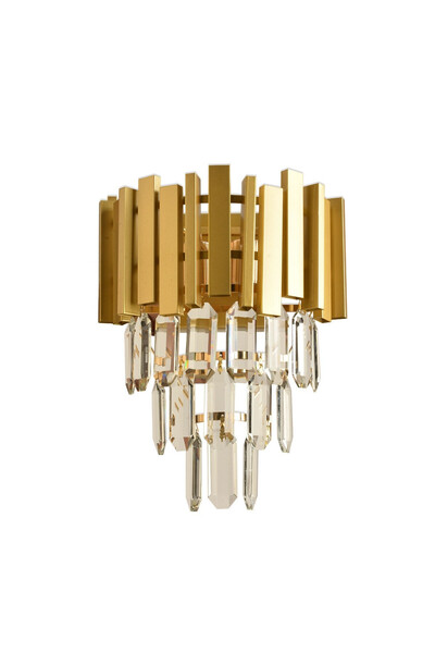 Klausen Charmant KL101049 Wall Light, 2xE14, gold+transparent, IP20,
