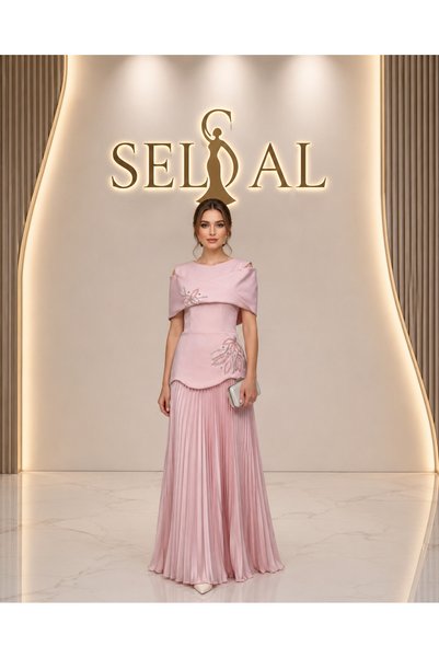 SELSAL Luxury Rosita Pleated Dress - Pink