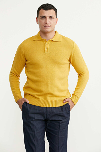 Sementa Polo Collar Wool Knit Sweater - Güneş