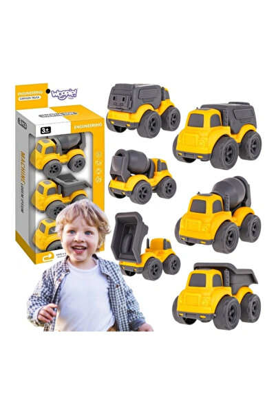 CIUPIGo Set de 3 camioane de construcții – betonieră, camion basculant și cam...