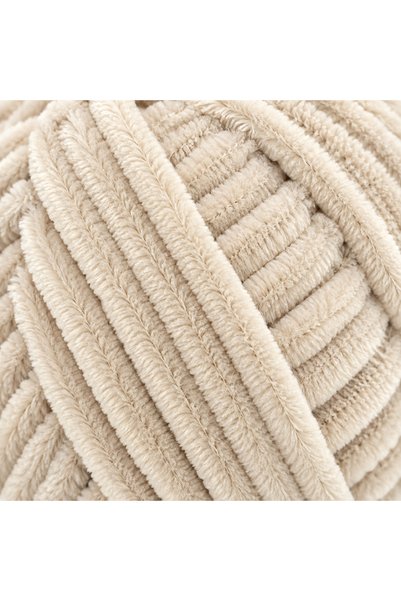 Hello Baby Love 25 Gr Chenille Yarn 226 Cream Light Beige – Soft Plush Knitting Punch and Amigurumi Yarn