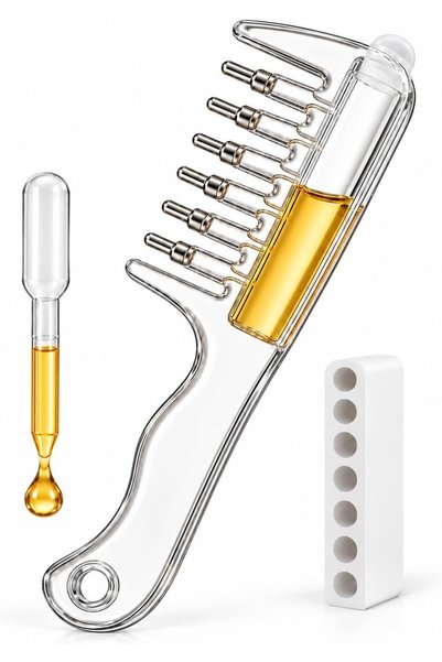 zeetwo Scalp Oil Applicator Comb with Fillable Serum Dispenser – Hair Oil & S...