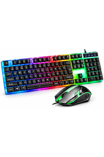 jetucuzal Runix RN-3412 RGB Işıklı Gökkuşağı Zemin Aydınlatmalı USB Oyuncu Kl...