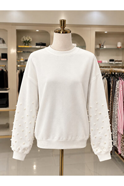 İnci İşlemeli Sweatshirt