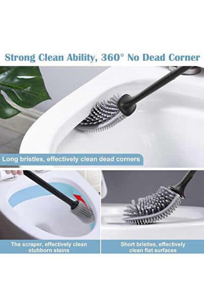 Generic Toilet Brush and Holder Set, Silicone Toilet Bowl Cleaner Brush Wall ...