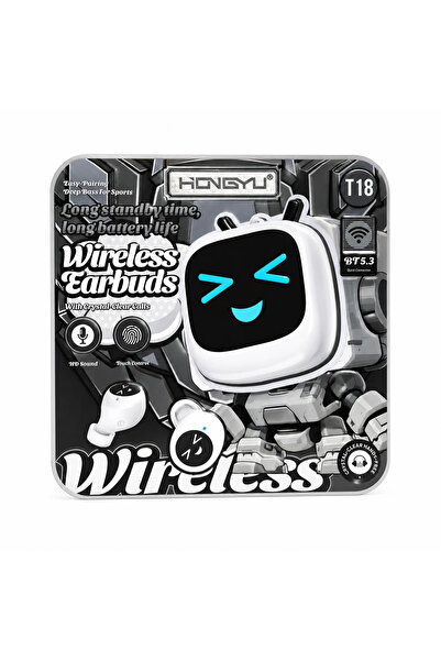 Generic Brand Căști Wireless Bluetooth T18 Alb-Earbuds BT 5.3 cu Sunet HD și ...
