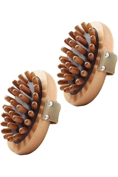 Yelajoy 2PCS Meridian Brush Massage Body, Body Anti Cellulite Brush, Natural ...