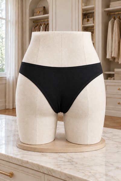 Loveria Women's Laundry Cotton Brazilian Panties Black 2-Pack